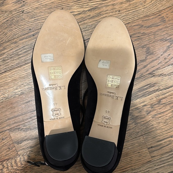 L K Bennett London velvet shoes with strap. Chunky heel 1.5" Size 41 - Picture 3 of 6